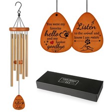 Pet Memorial Wind Chime, Bereavement  Sympathy Gift for Dog Loss, Wood Drop ...