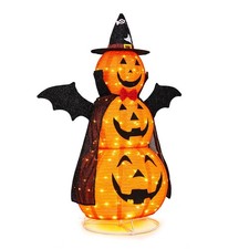 NEW    "5FT "Halloween Decorations 3 Tier Pumpkin Fabric Yard Decor