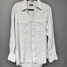 Vintage Men's Stockman western Style Pearl Snap Long Sleeve button down shir