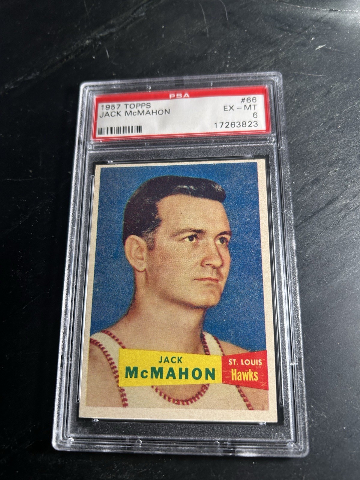 1957 Topps #66 Jack McMahon PSA 6 EX-MT St. Louis Hawks