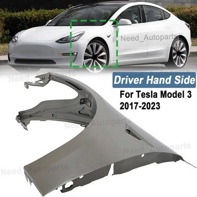 Driver Fender For 2017 2018 2019 2020 2021 2022 2023 Tesla Model 3 Primed Grey