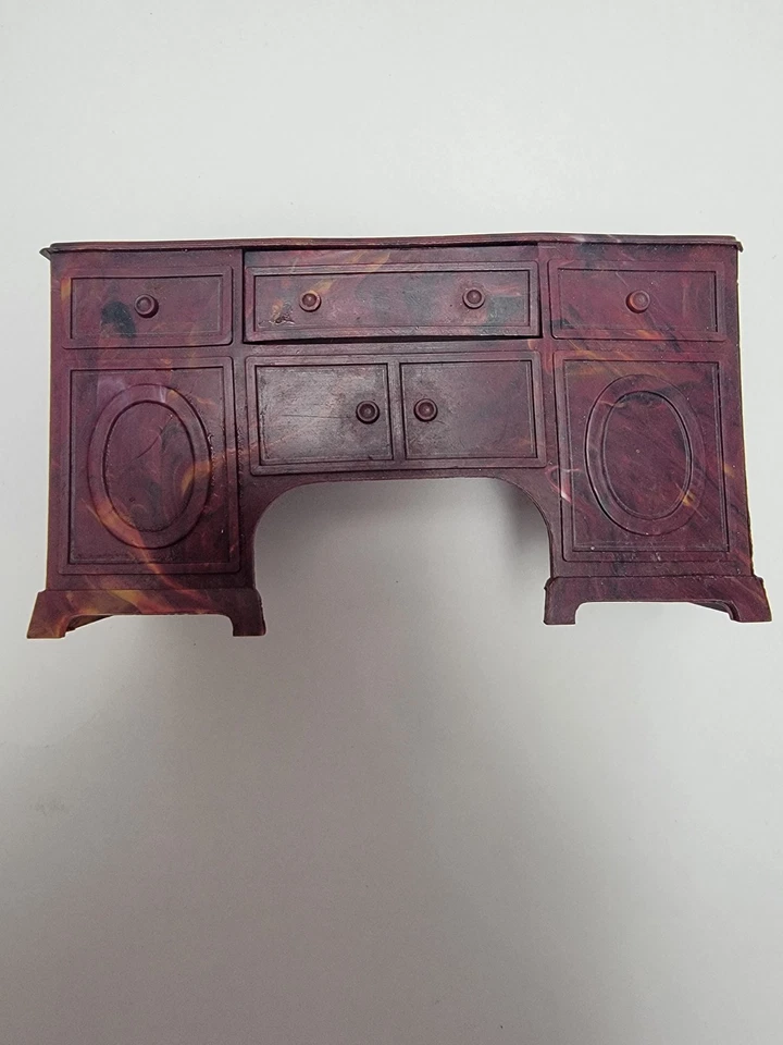 RENWAL vintage Dollhouse Furniture- Piano, desk, fireplace. 1940s and 50s - Image 3 of 4