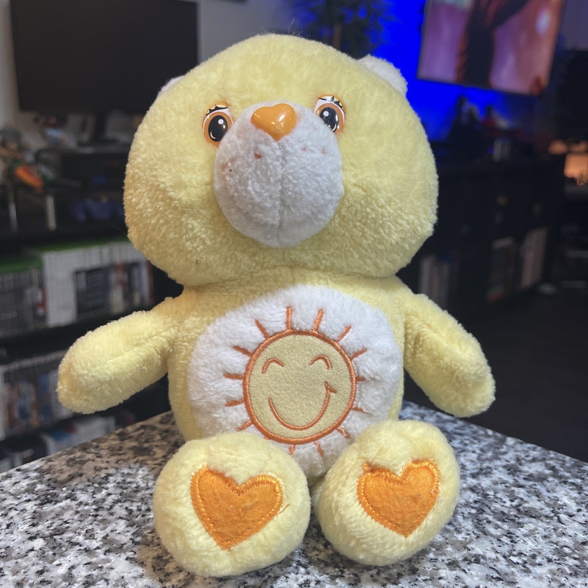 2002 Care Bear Funshine Bear Sunshine Vintage Yellow Soft