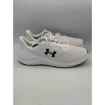 Under Armour UA Charged Pursuit 4 Shoes Men 10.5 White Black Running 3028254-100