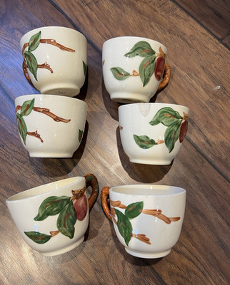 Franciscan Apple Ceramic Tea Cup Set of 6, Printed Backstamp