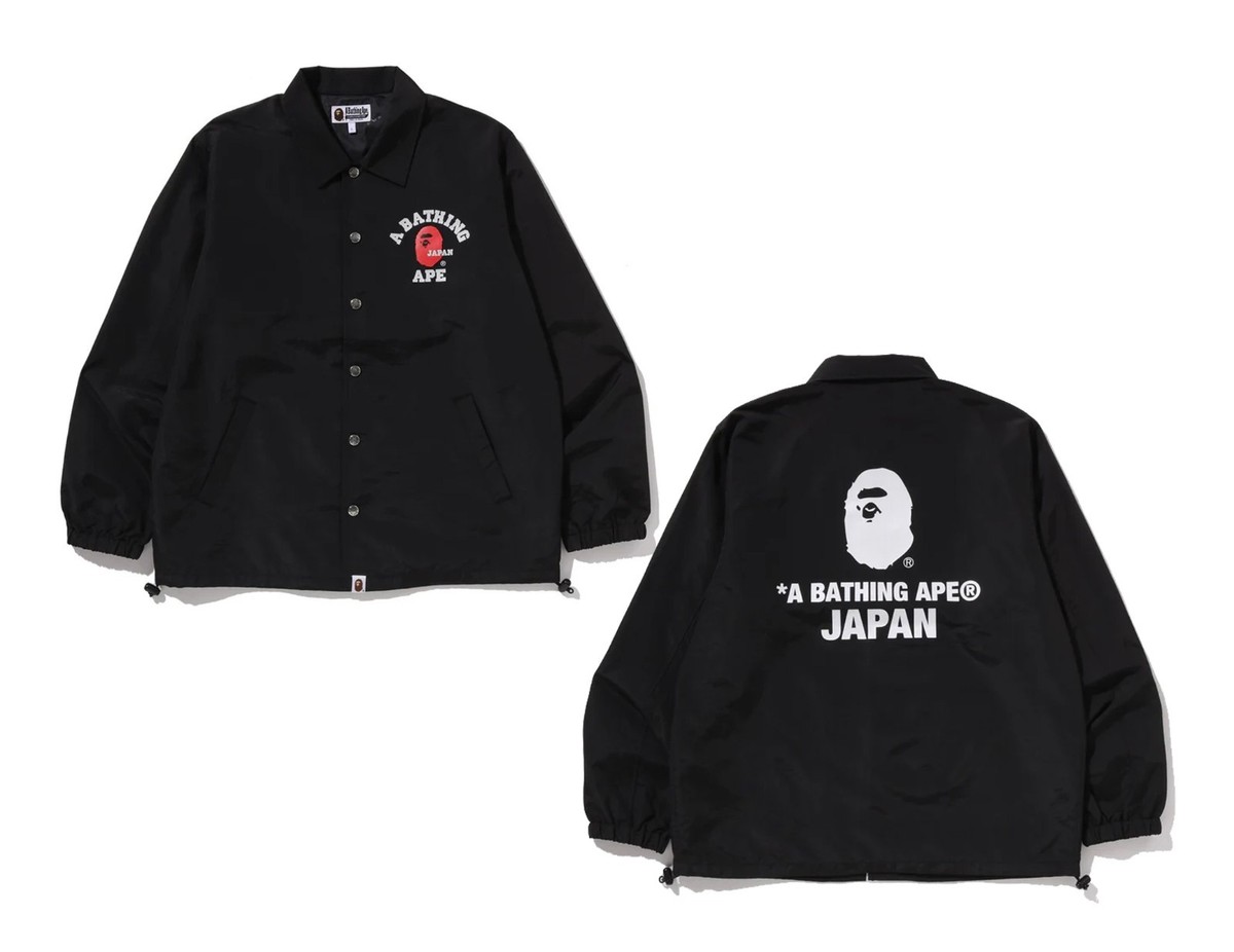 127☆A BATHING APE CoachJacket A BATHING APE Men's COLLEGE ONE POINT COACH JACKET Black