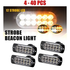 4-40x Car Truck 12-led Flashing Warning Hazard Beacon Amber White Strobe Lights 4-40x Car Truck 12-led Flashing Warning Hazard Beacon Amber White Strobe Lights
