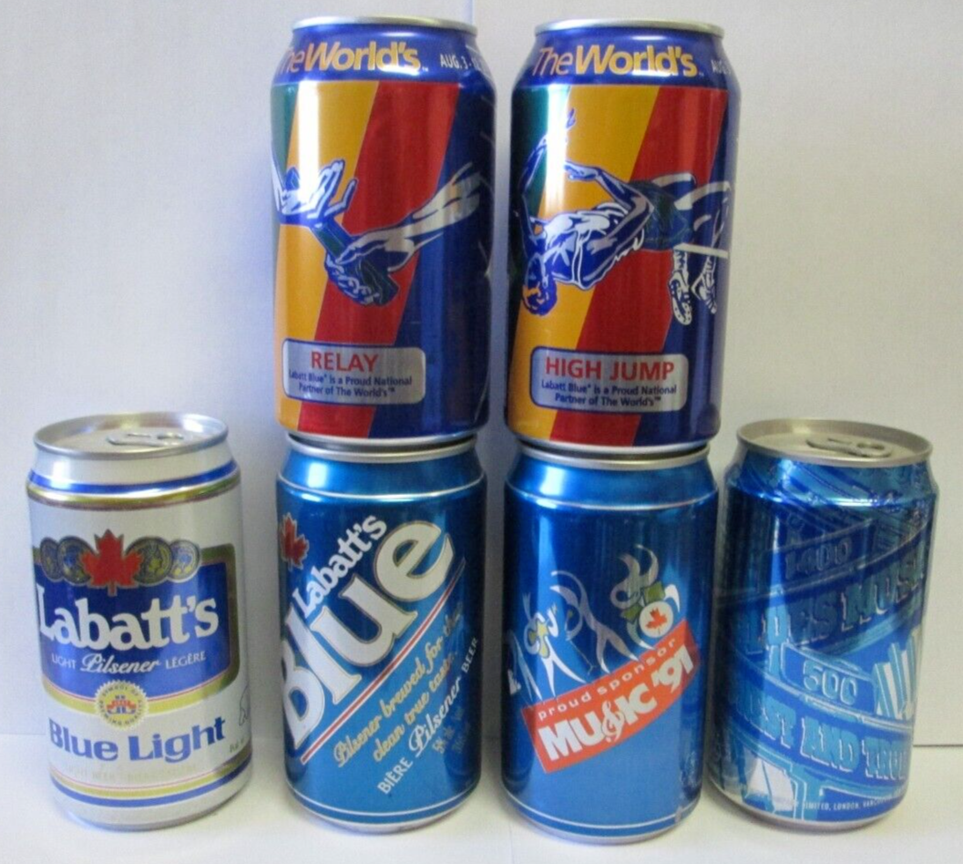 6 VINTAGE 1990'S LABATTS BLUE EVENT BEER CANS 10 CITIES | eBay