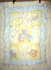 7 PC WELCOME TO THE WORLD NURSERY BEDDING SET COMFORTER DIAPER LT COV 2 VALANCES