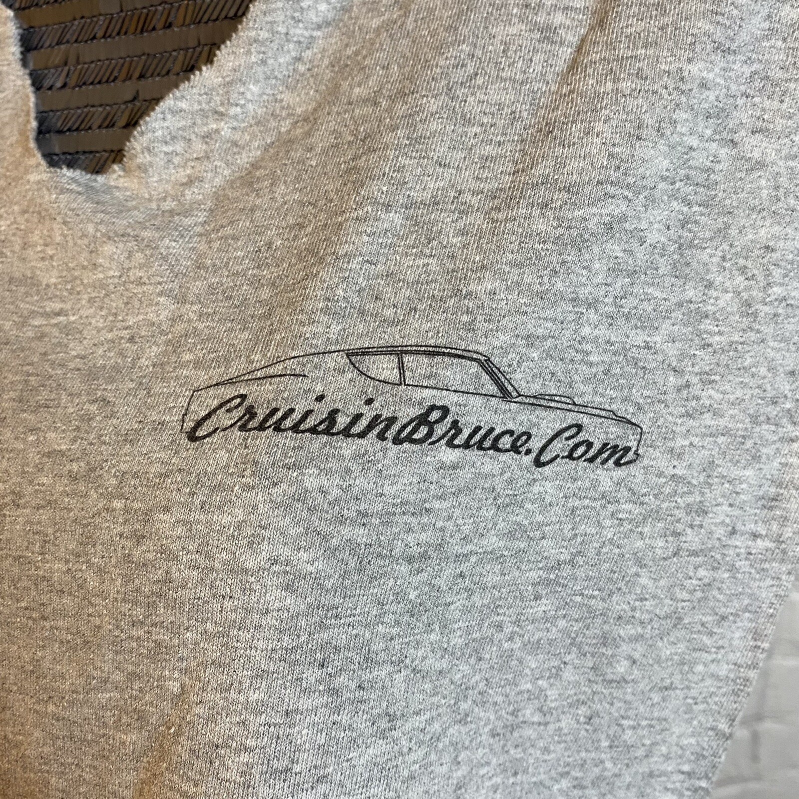 cruisin-bruce-car-show-graphic-tee-short-sleeveless-fringe-diy-medium