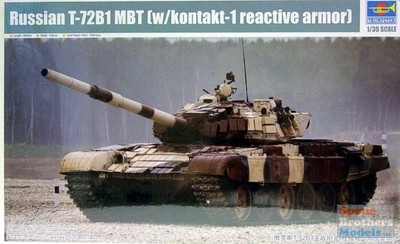 TRP09555 1:35 Trumpeter Russian T-72B1 MBT with Kontakt-1 Reactive Armor