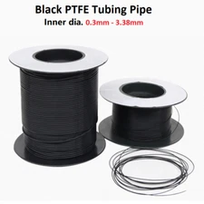 Black PTFE Tubing Pipe ID Ø 0.3mm - 3.38mm Black Tube High Temp Many Sizes