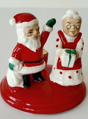Mr & Mrs Santa Vtg Candleholder Kreiss Claus Waving - Picture 11 of 11