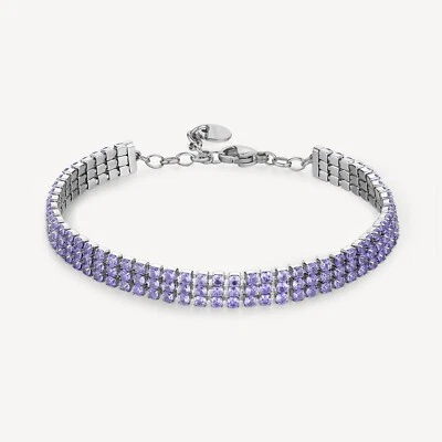 Bracciale Tennis Femme Brosway Desideri Multifilo Argent En Acier Inox Cristal - Photo 1/3
