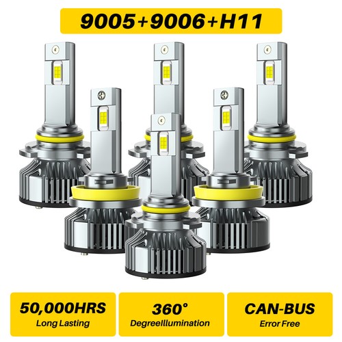 AUXITO 9005 H11 9006 LED Headlight Bulbs Hi Low Combo Beam Fog Light Super White - Picture 13 of 13