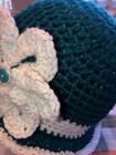 TEAL BLUE Sparkly Fall WINTER CLOCHE BEANIE FLAPPER HAT HAND CROCHET new — photo 4