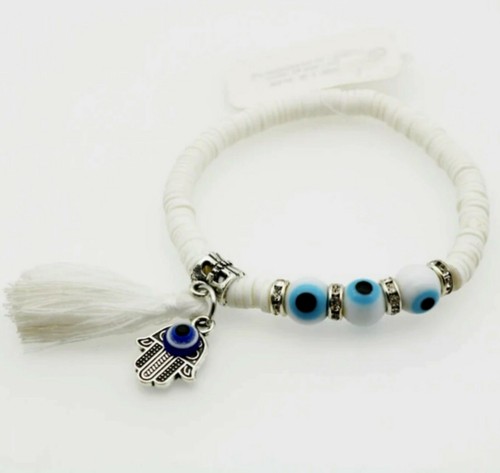 Bracelet Turc Œil Magique Nazar Evil Eye Mavi Perle Khamsa Main De Fatima - Picture 13 of 19