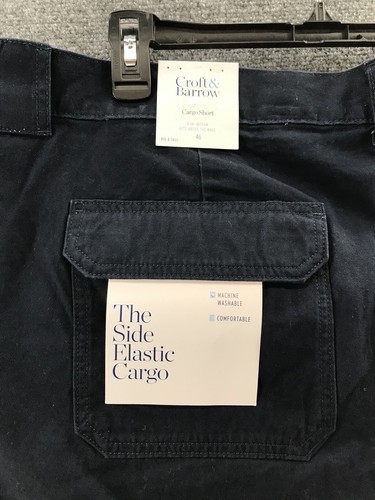 Croft & Barrow NWT Navy Blue Mens 46 size Big Tall Cargo Short - Picture 9 of 9