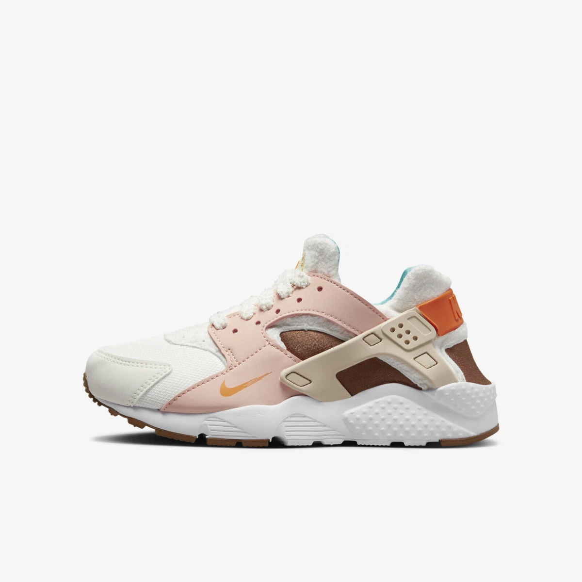 Nike Huarache Run GS [FD4632-181] Kids Casual Shoes Sail/White-Safety Orange