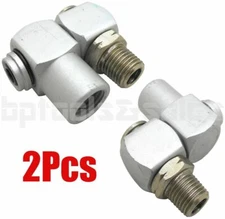 (2) INDUSTRIAL ALUMINUM AIR SWIVEL FITTING CONNECTORS HOSE TOOL COUPLER 1/4" NPT