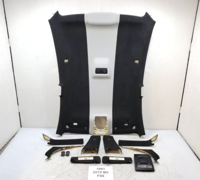   14-19 OEM BMW F06 M6 Headliner Pillars Visors SET Alcantara Anthracite White
