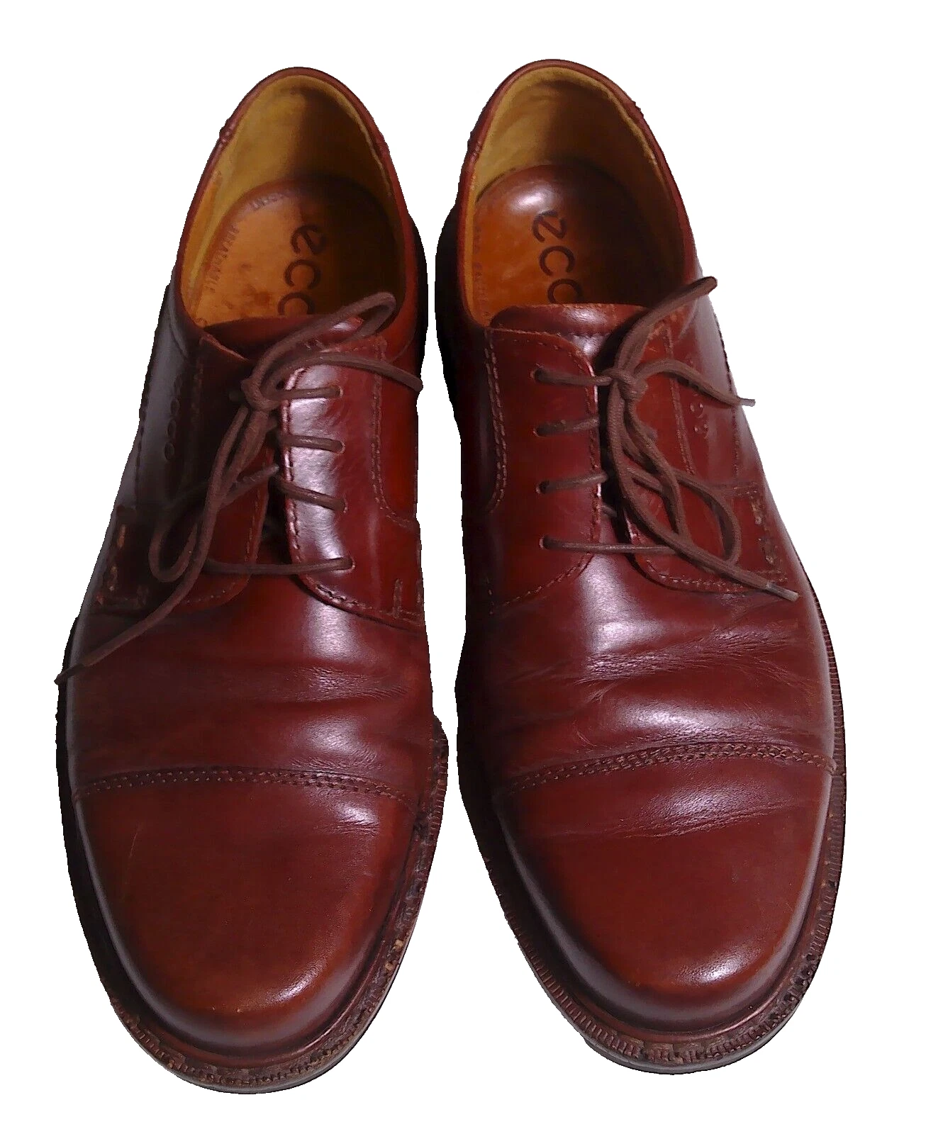 Oxford stringate Ecco da uomo in pelle marrone taglia europea 42 US 8 5 comode