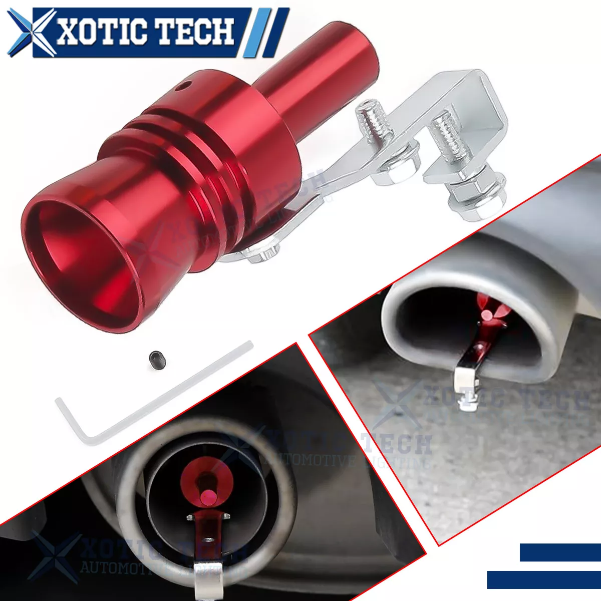 Red XL Turbo Sound Muffler Exhaust Pipe Oversize Roar Maker Loud