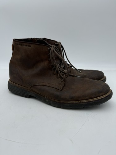 Size 10.5 Men’s Mark Mason Brown Leather Chelsea Boots Ankle Round Toe Chukka