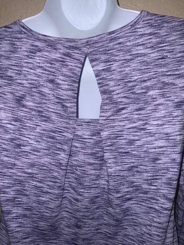 Girls Shirt Lilac Wash (Marled) Pleated back Long sleeve breathable Champion C9 - Picture 6 of 7