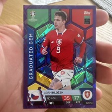2024 Topps Match Attax UEFA Euro Czechia Purple Graduated Gem Adam Hlozek #CZE14