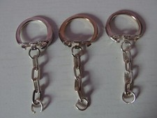 3x Silver Coloured Keyring Chains For Crafting