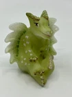 FENTON GLASS IRIDESCENT HP by D WRIGHT GLASS FRIT DRAGON FIGURINE