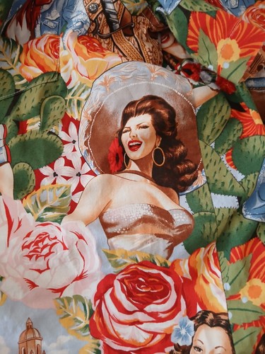 Rare High Seas Trading Co Mexican Taditional Lady Cactus Hawaiian Shirt Men XL - Picture 7 of 11