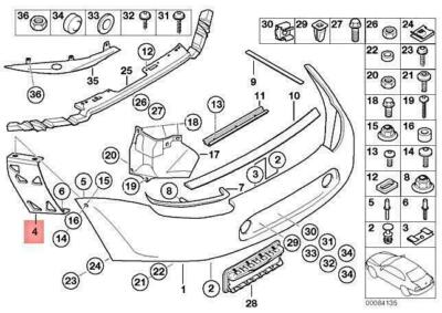 BMW ALPINA Z8 V8 E52 INSERT LATERAL BUMPER REAR RIGHT 51128234216 NO DUTIES