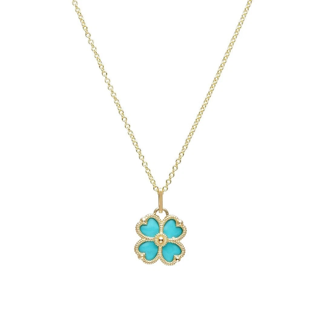 Turquoise shop clover necklace