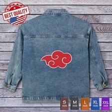 Akatsuki Women's Denim Jacket Naruto Anime Jean Pocket Manga Clothing Cosplay