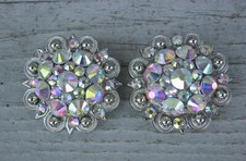 AB Crystal Berry Concho 1-1/2" Chicago Screw Set of 2
