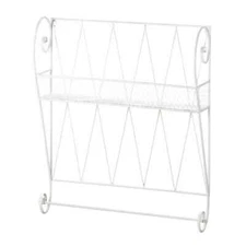 Iron White Stylish Wire Wall Shelf For Indoor 23.75" x 7.25" x 28.50