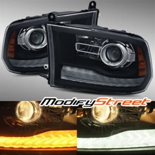 ModifyStreet For 09-18 Ram Truck Factory Look Projector Headlights Upgrade Black