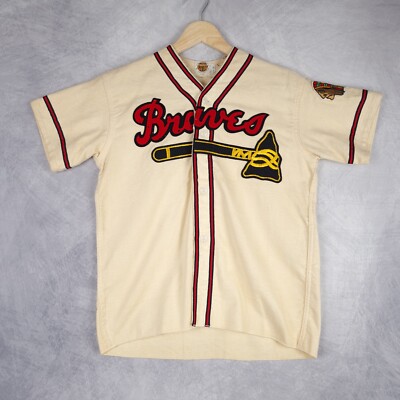 Boston Braves Jersey Youth Boys 16 White Milwaukee Stitched