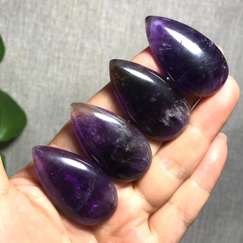 4 piezas 48g 42x23x6mm Amatista Natural Gotas Agua Colgante Piedras Preciosas 02 Foto 2 de 4