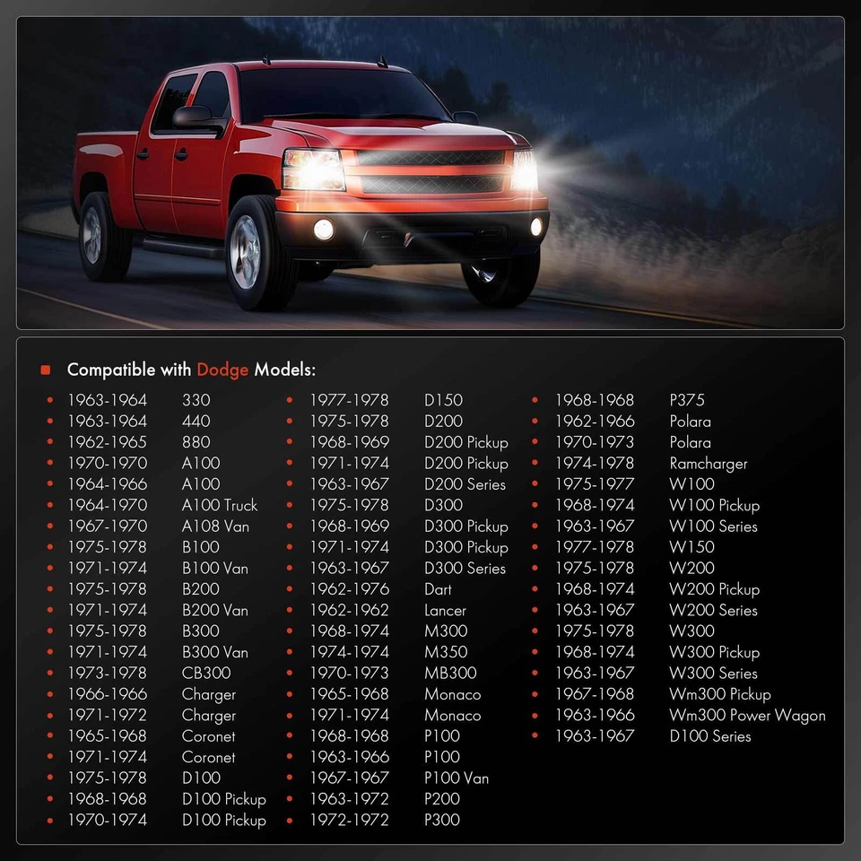 Переключатель фар для Dodge A100 A108 B100/B200/B300 Van CB300 D100 Series Dart - Изображение 2 из 4