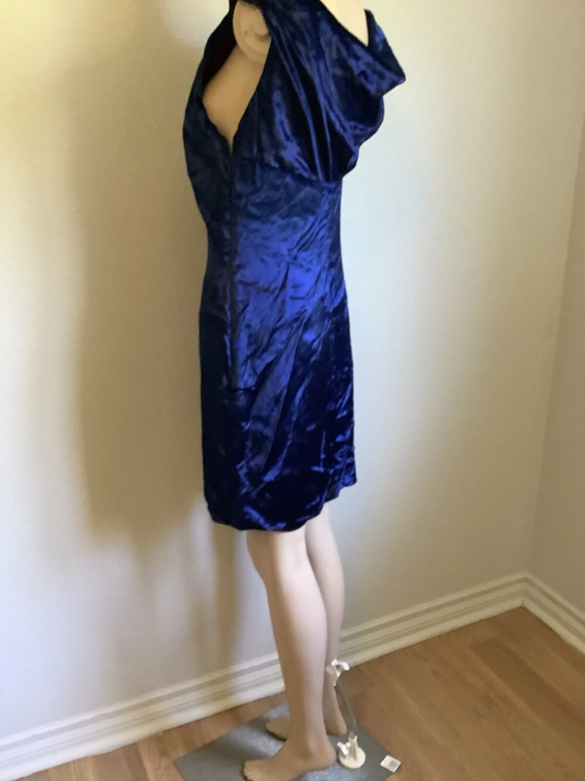 Abito donna Gianni Versace Versus blu vestito effetto velluto 28 42