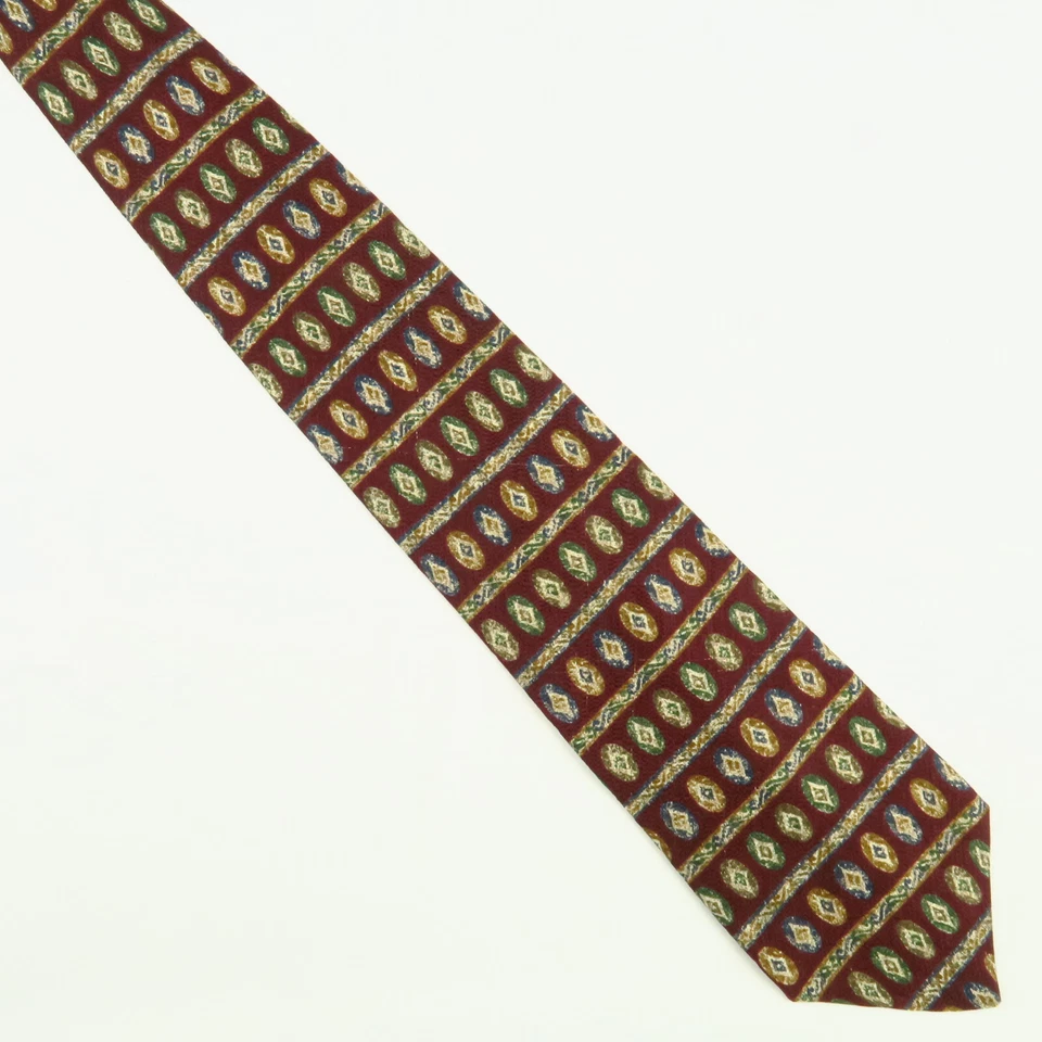 Medallones a rayas horizontales rojas Claiborne para hombre 58"x4" geométrico Foto 2 de 4