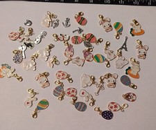 Lot 11, 30 Mixed Enamel Charms Gold Tone for Jewelry Making NEW