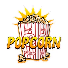Food Truck Decals Popcorn Style C Food & Beverage Concession Sign Yellow