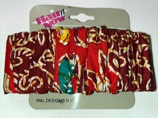VTG Batik Print Ruched Fabric HAIR Barrette Clip Accessory BOHO Festival Fashion