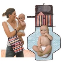Skip Hop Changing Station Baby Portable Diaper Changing Pad Organizer Striped