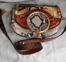 $750 See By Chloe Mara Snakeskin Embssd Leather Xbody Bag Burning Camel ~dst Bag