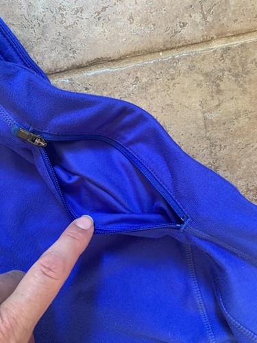 Athleta Small Work It Out Capri Leggings Royal Blue 152861 Zip Pocket Waistband - Picture 7 of 10